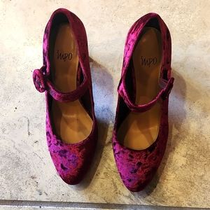 Impo Burgundy Velvet Mary Jane
